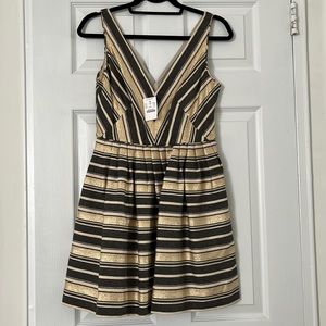 J Crew factory fit and flare metallic dress -NWT